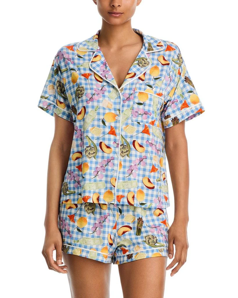 AQUA AQUA Notched Top 
Shorts Pajama Set - Exclusive 1