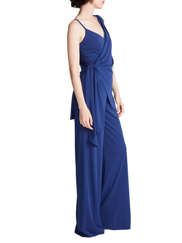 Halston Heritage Zaria Asymmetric Matte Jersey Tie-Waist Jumpsuit 3