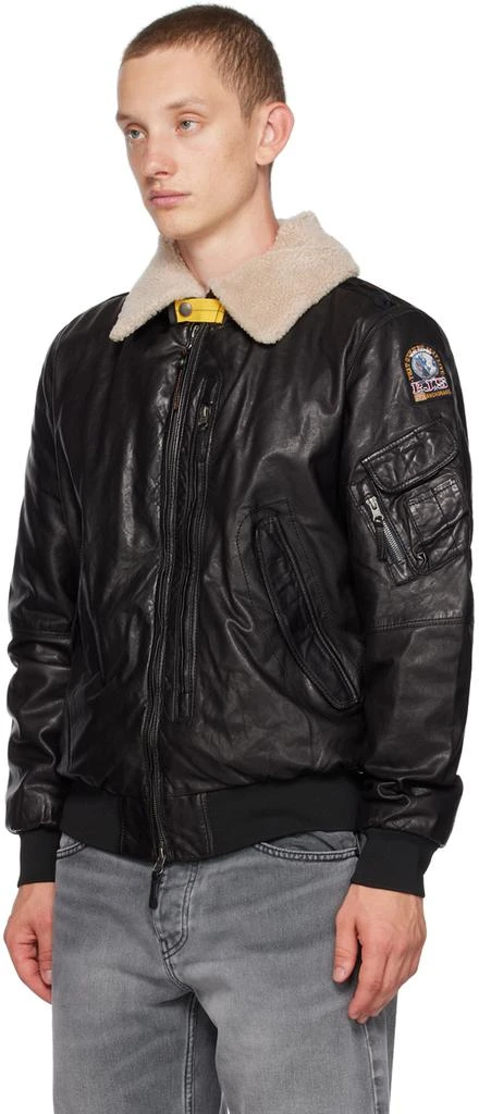 Parajumpers Black Josh Leather Jacket 4