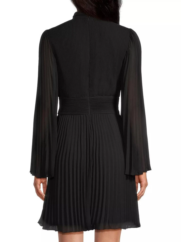 open lace back dress Milly Women's Liv Belted Pleated Dress - Black