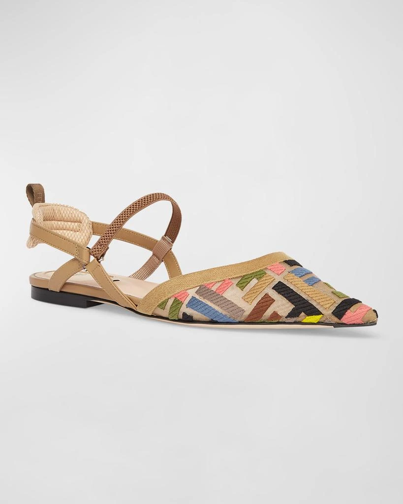 Fendi Colibri Multi FF Sporty Slingback Flats 2