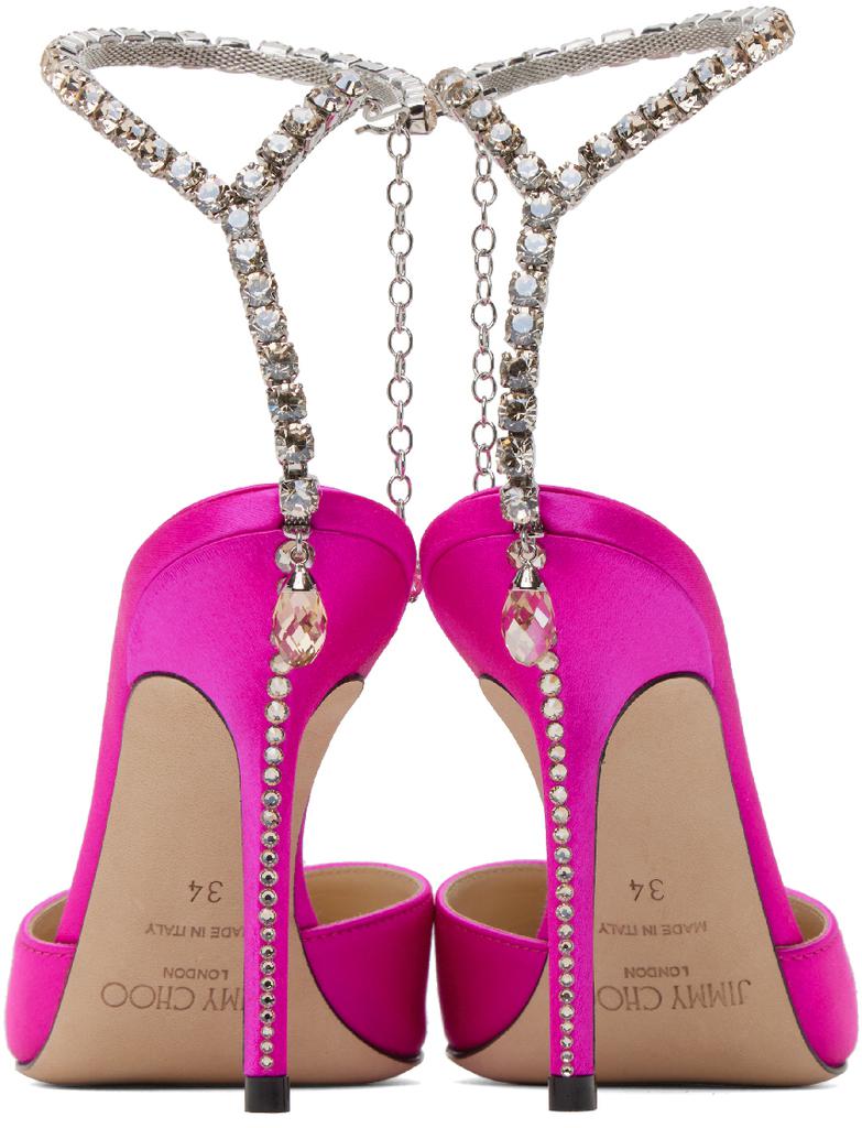 【関税込み】Jimmy Choo ピンク Saeda 100 ヒールサンダル Jimmy Chooのピンク Saeda 100 ヒールサンダルがセール中