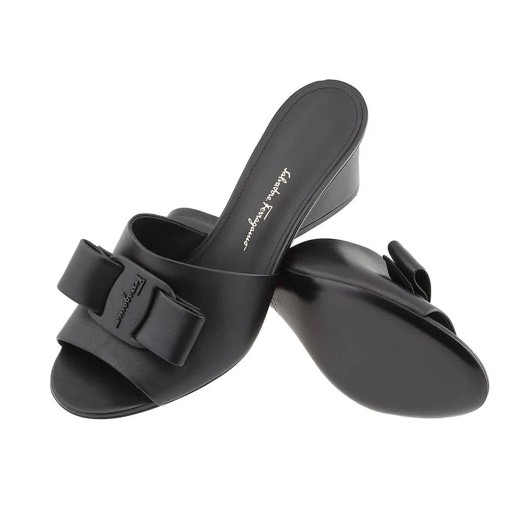 Salvatore Ferragamo Black Leather Valery 55 Sandals 2