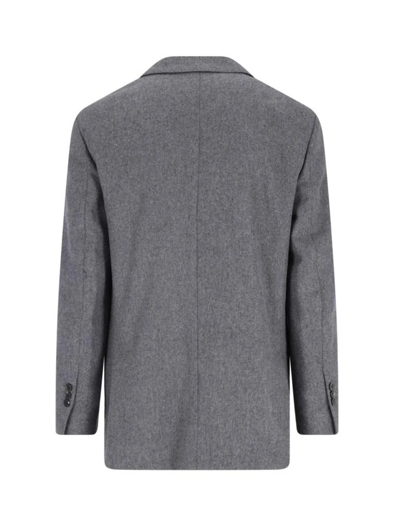 AMI Single-Breasted Grey Virgin Wool Blazer With Classic Lapel 2