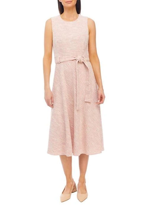 Calvin Klein Klein Womens Sleeveless Tie Waist Midi Dress 1