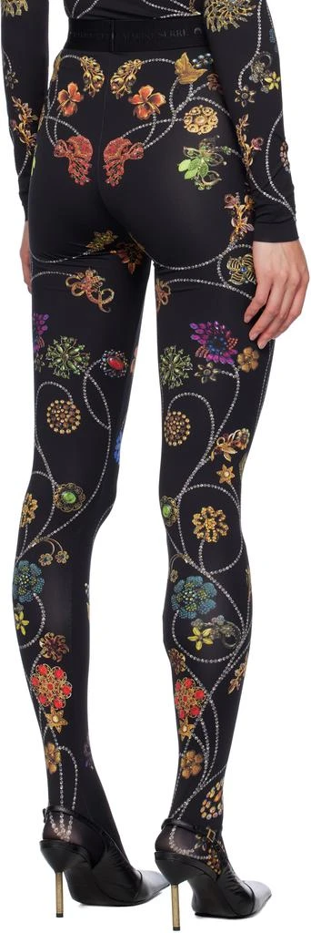 MARINE SERRE Black Floral Jewelry Printed Jersey Leggings 3