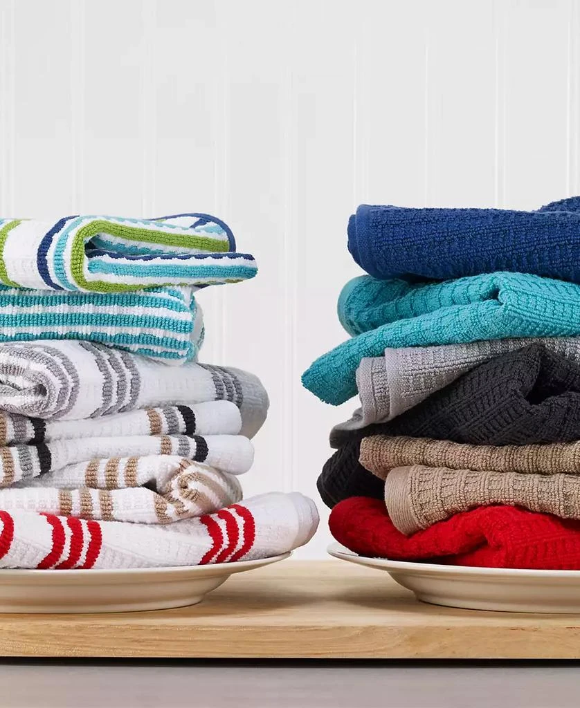 T-Fal Solid and Stripe Waffle Kitchen Towel, Set of 4 6