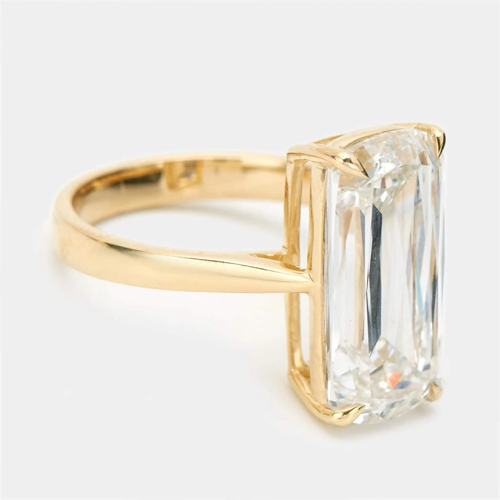 The Diamond Edit 7.20 cts Elongated Cushion 18k Yellow Gold Ring Size 51 5