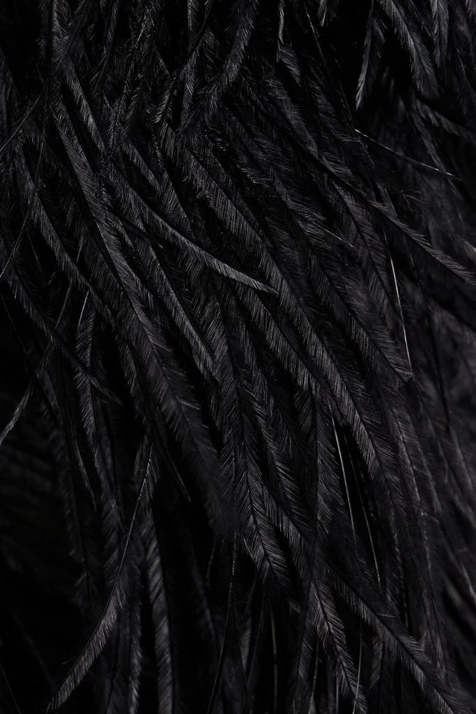 Valentino Feather-embellished ribbed wool and cashmere-blend turtleneck midi dress 4