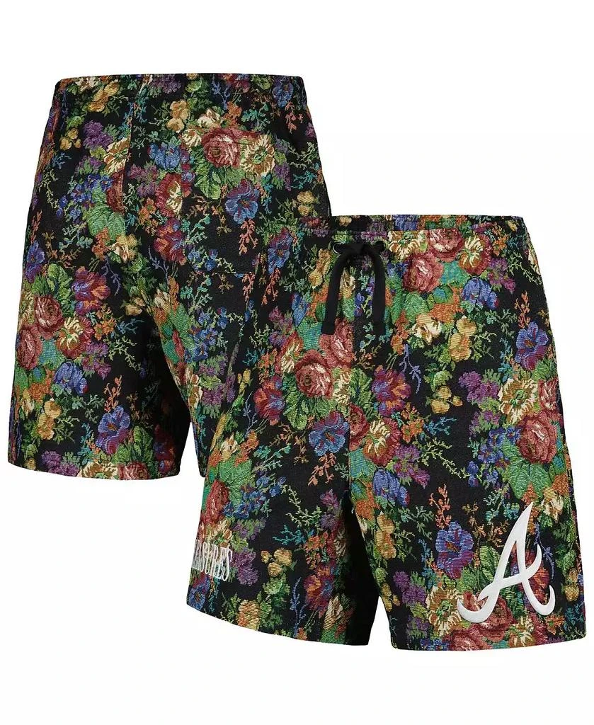 PLEASURES Men's Black Atlanta Braves Floral Shorts 1