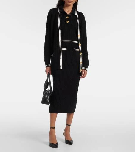 Alessandra Rich Cable-knit cotton midi skirt 2