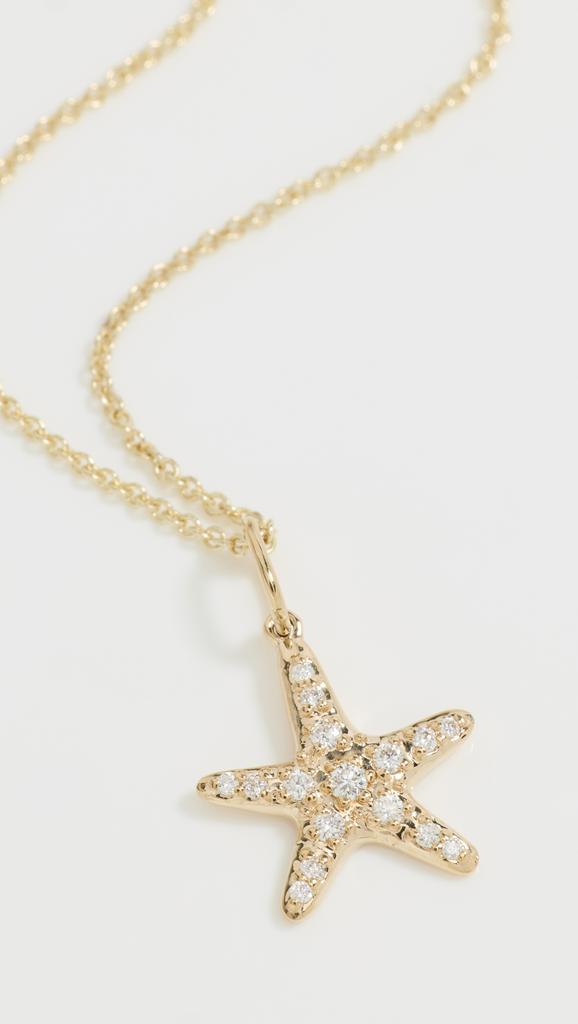 Sydney Evan 14k Small Starfish Charm Necklace