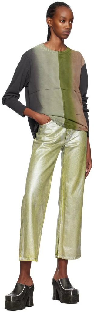 Eckhaus Latta Silver & Yellow Wide-Leg Jeans 4