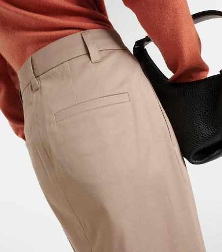 Brunello Cucinelli Pleated low-rise cotton-blend maxi skirt 6