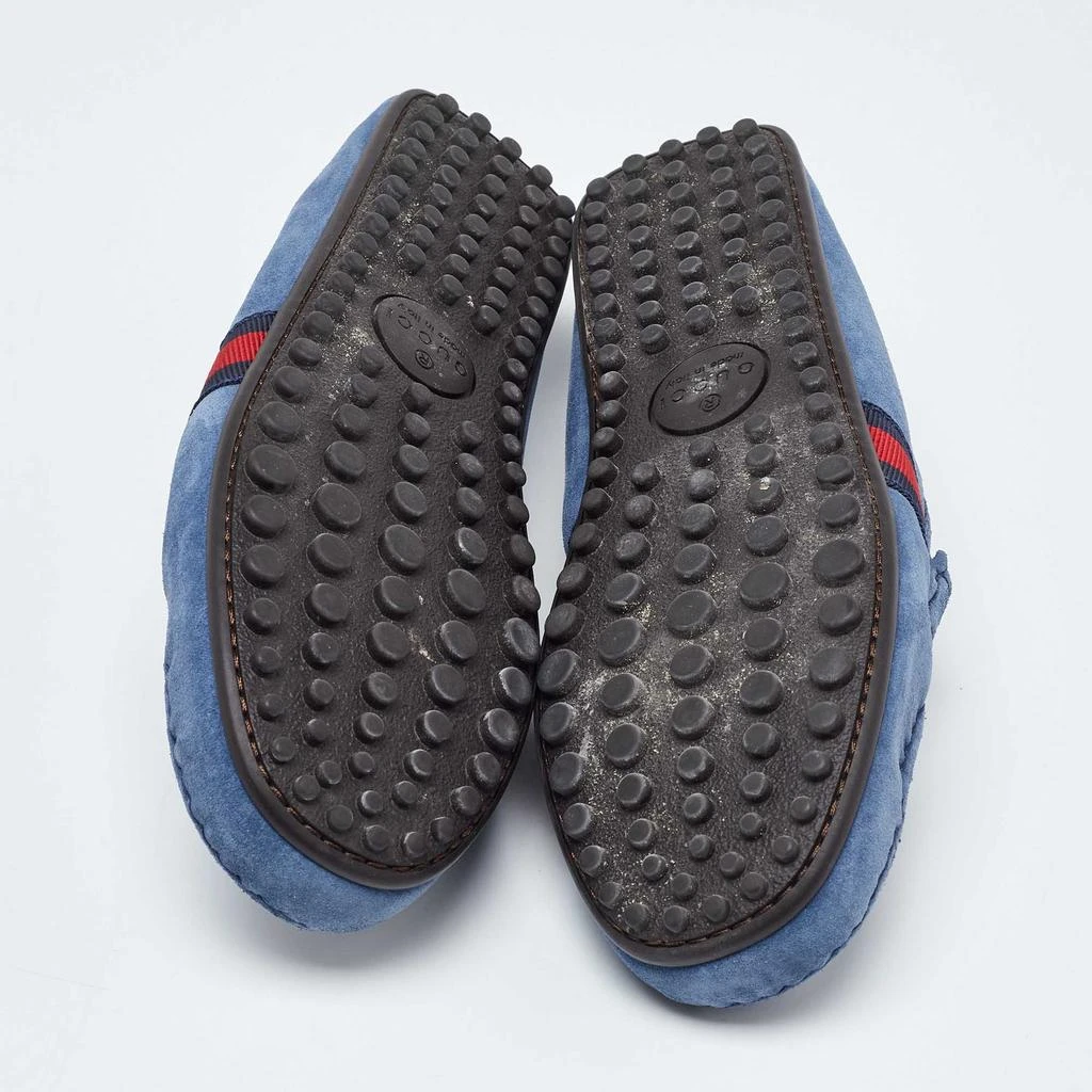 Gucci Gucci Blue Suede Web Trim Penny Loafers Size 41.5 6