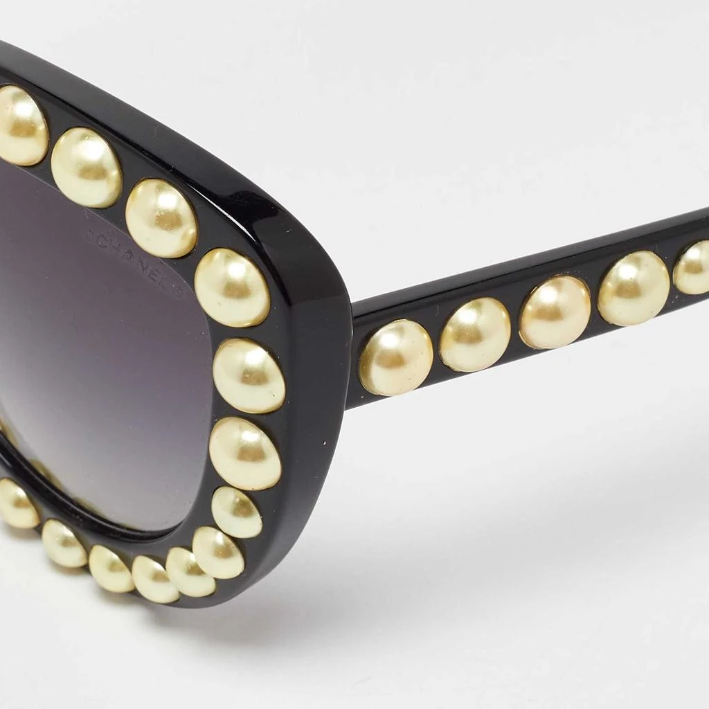 Chanel Black/grey Gradient 71095 Faux Pearl Cat-Eye Sunglasses 2