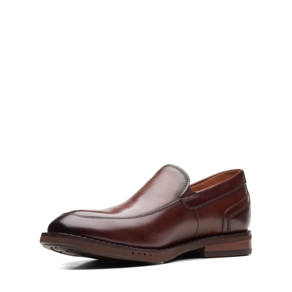 NEW CLARKS men\'s un hugh step shoe in brown leather Clarks Mens Casual Slip Ons Clarks Un Hugh Step Slip On  main image 2