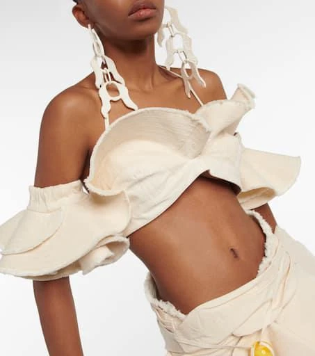 Jacquemus La Brassière Artichaut cotton crop top 4