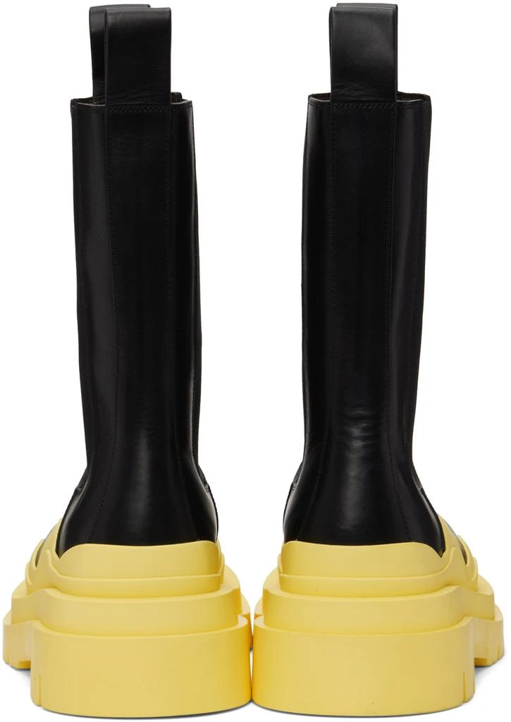 Bottega Veneta Black & Yellow Tire Chelsea Boots 2