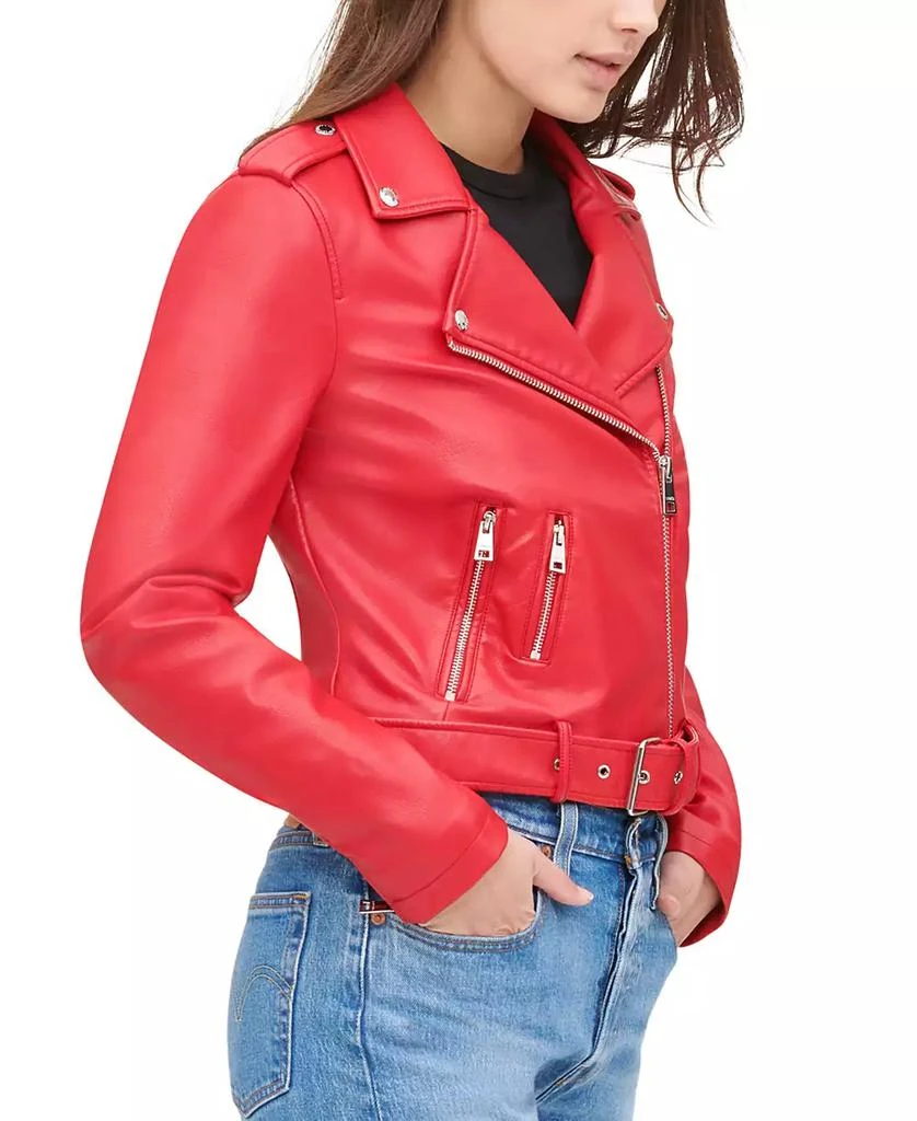 Levi's Women's Faux-Leather Belted Hem Moto Jacket 6