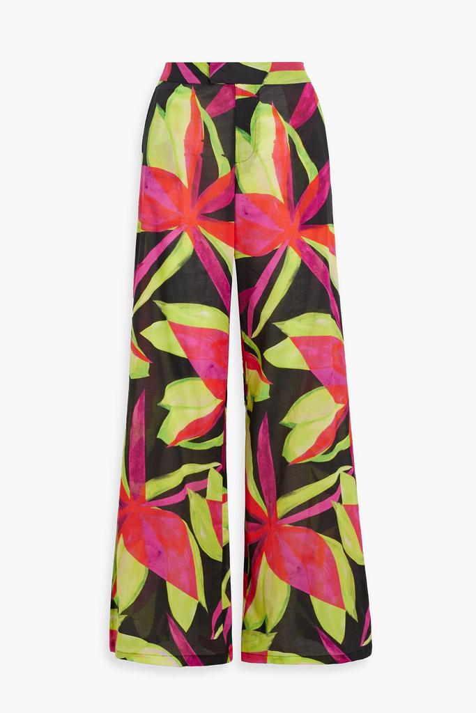 LOUISA BALLOU Floral-print voile wide-leg pants
