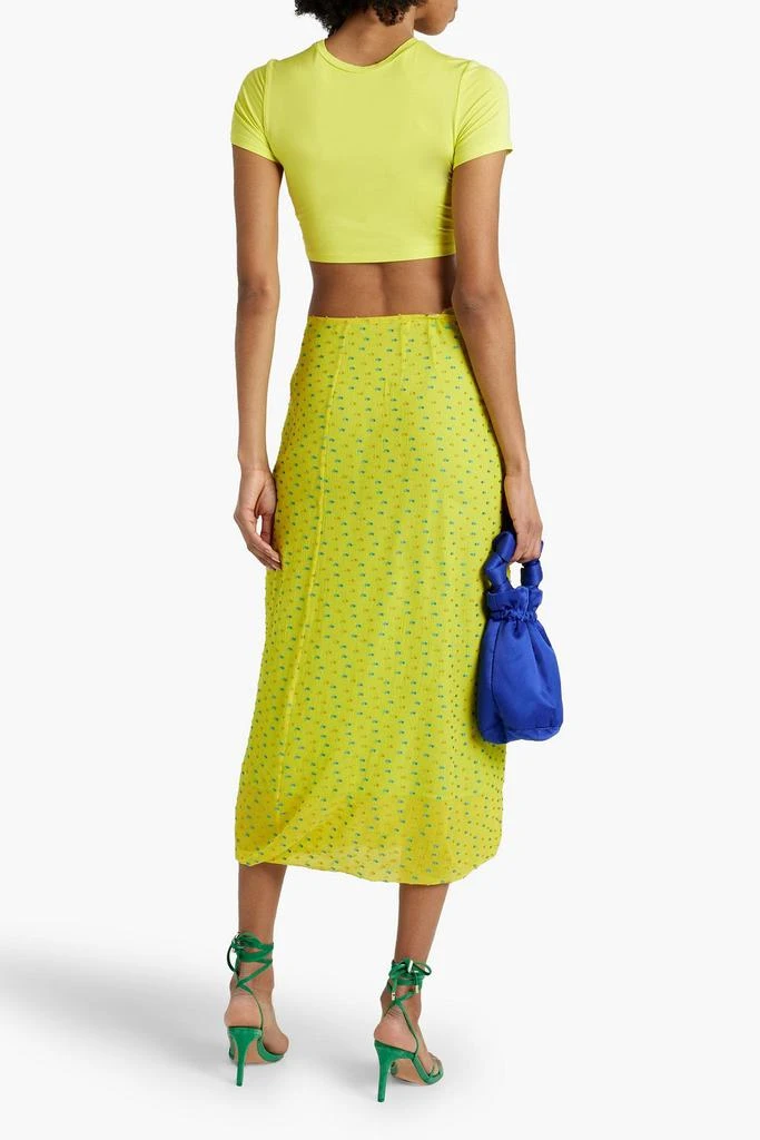 Dries Van Noten Fil coupé silk-blend crepon midi wrap skirt 3