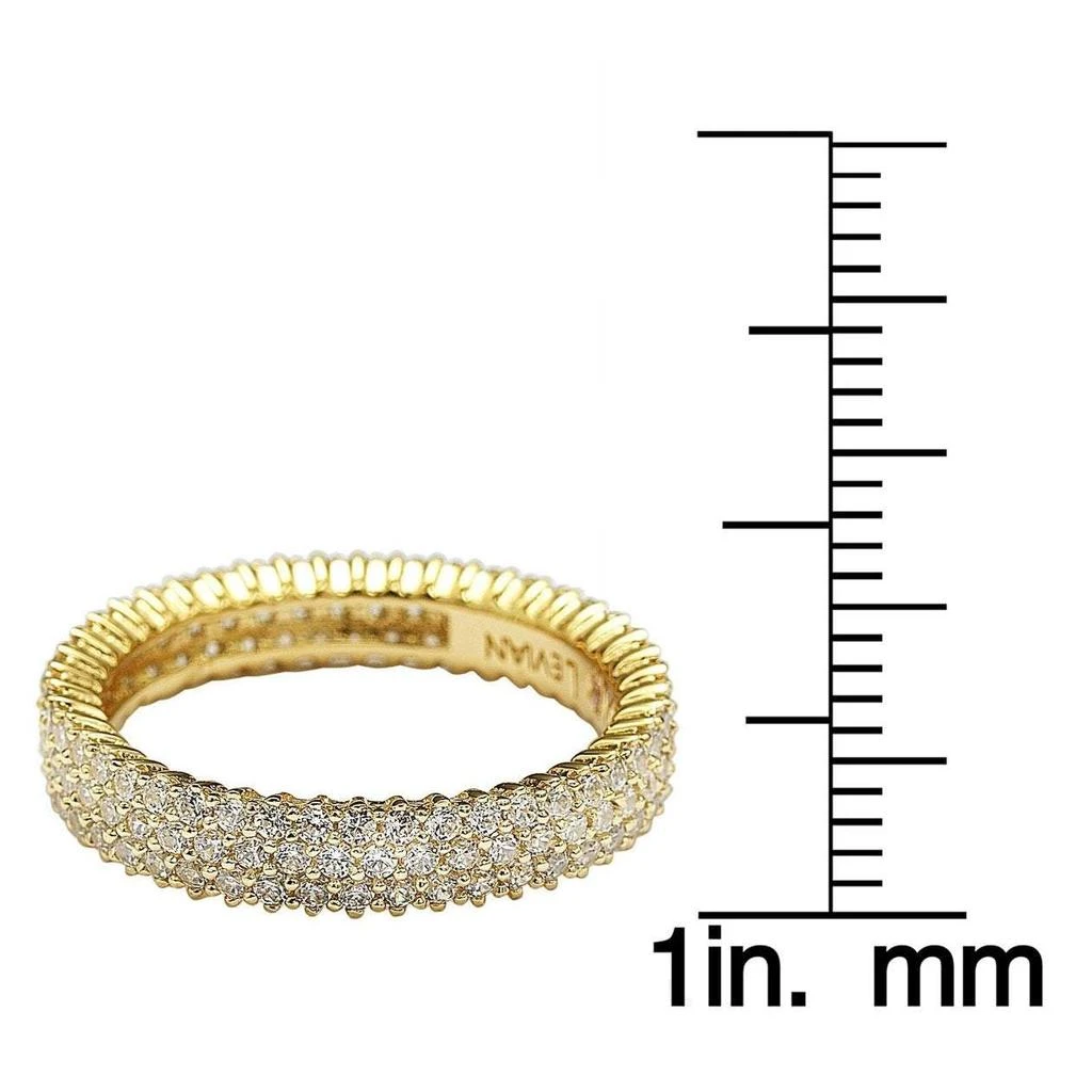 Suzy Levian Golden Sterling Silver Micro-Pave White Cubic Zirconia Eternity Band 4