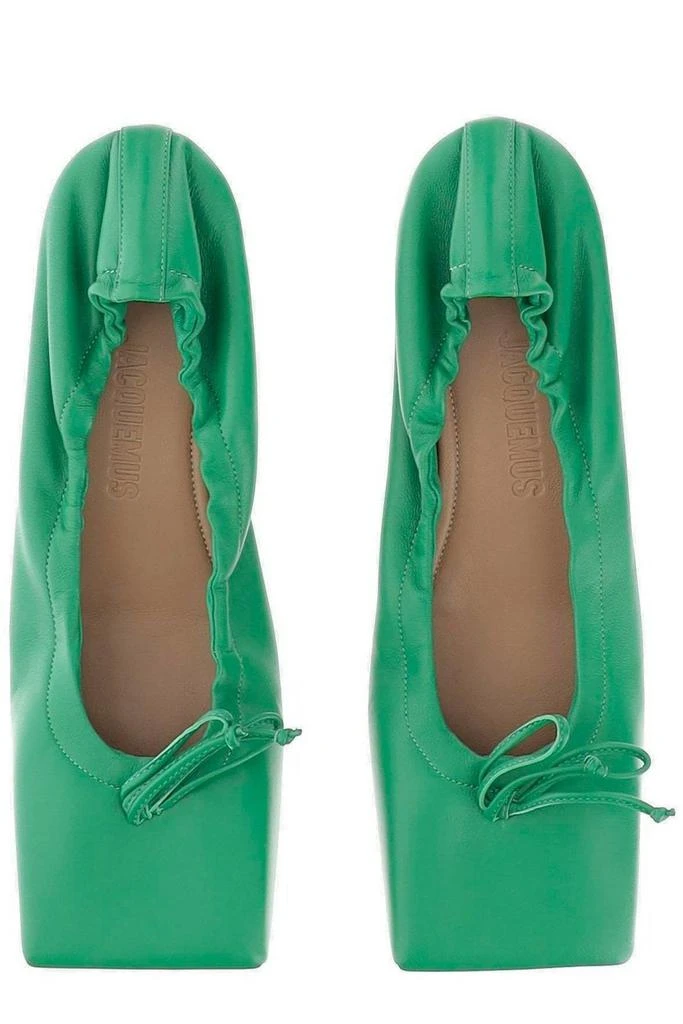 Jacquemus Jacquemus Bow Detailed Square-Toe Flats 4