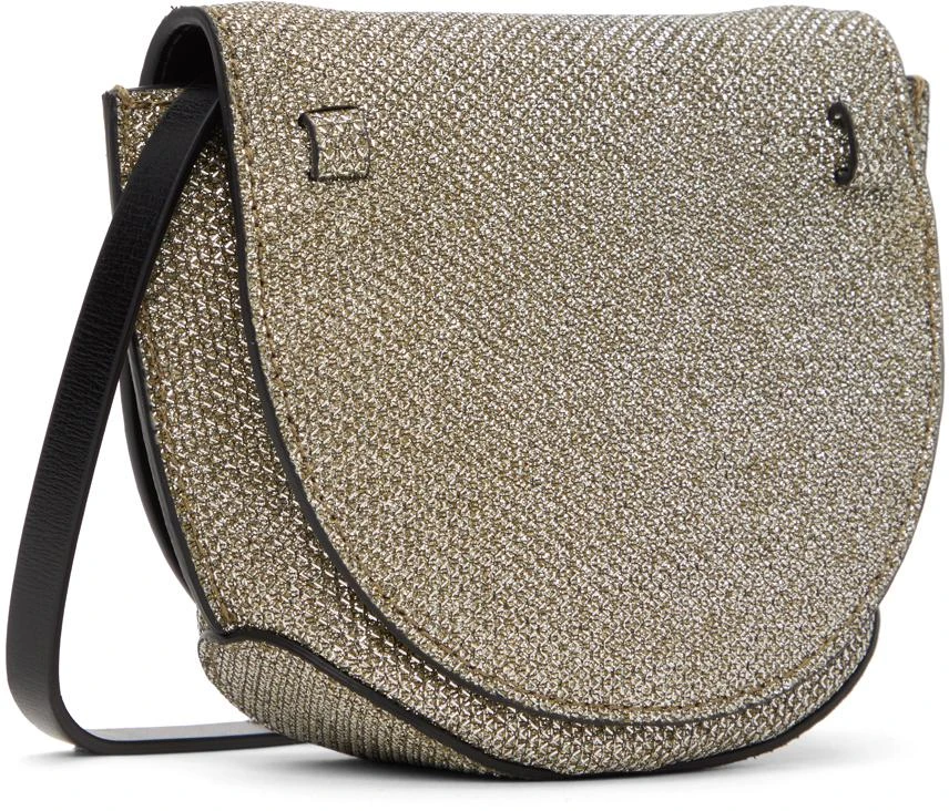 Ganni Gold Nano Banner Saddle Bag 3