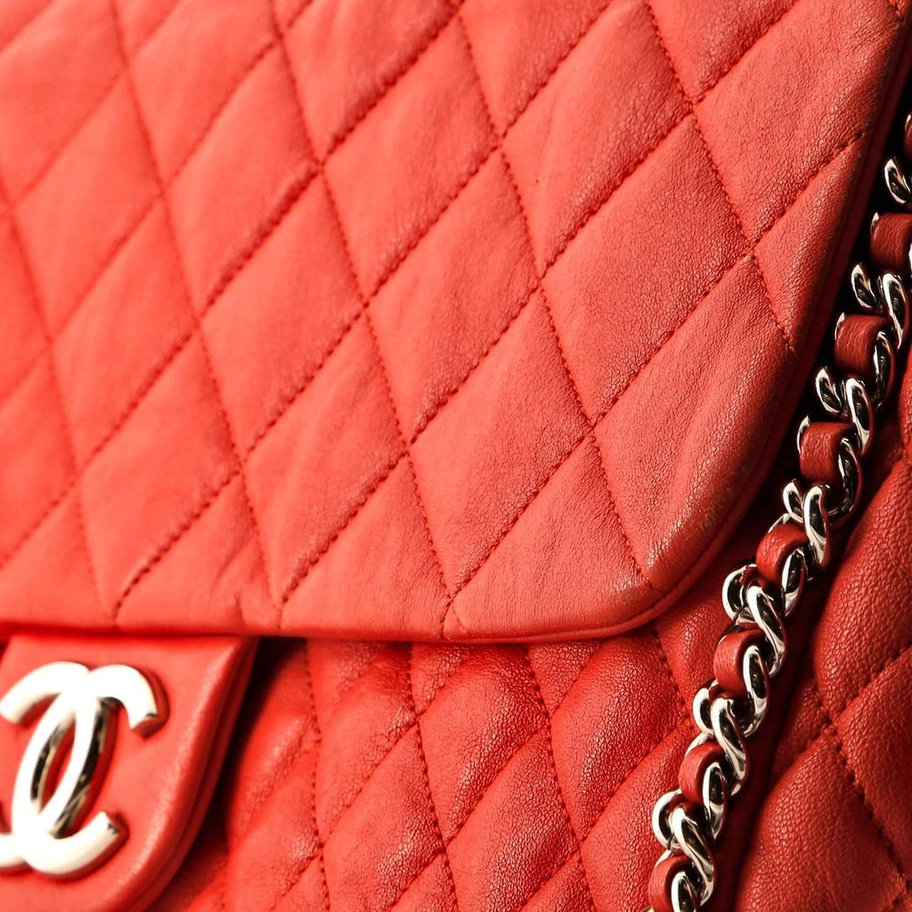 Chanel Chain Around Flap Bag Quilted Leather Maxi 6
