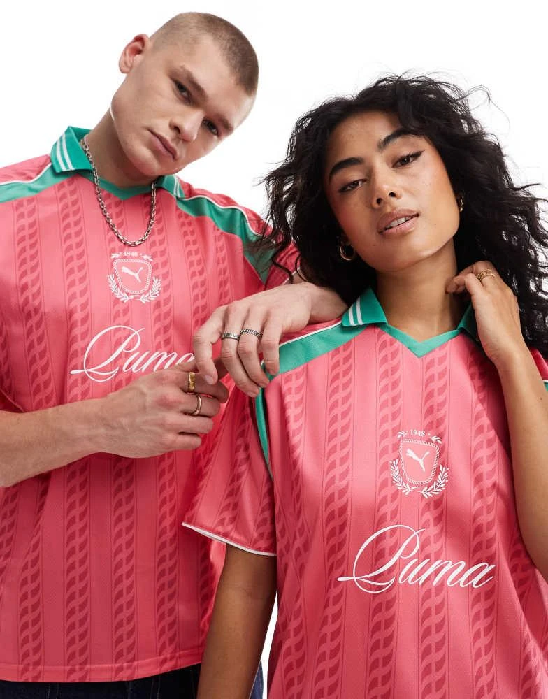 Puma Puma Archive print Football jersey in pink & green - exclusive to ASOS 2
