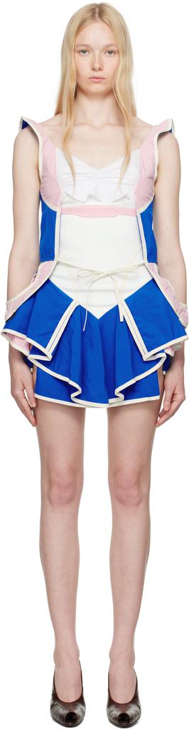 Ashley Williams Blue & Pink Diana Minidress