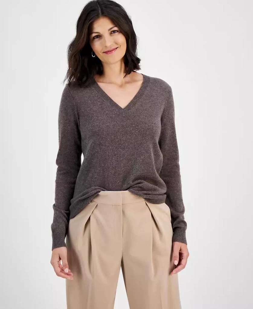 Charter Club 100% Cashmere Women's V-Neck Long-Sleeve Sweater, Created for Macy's 1