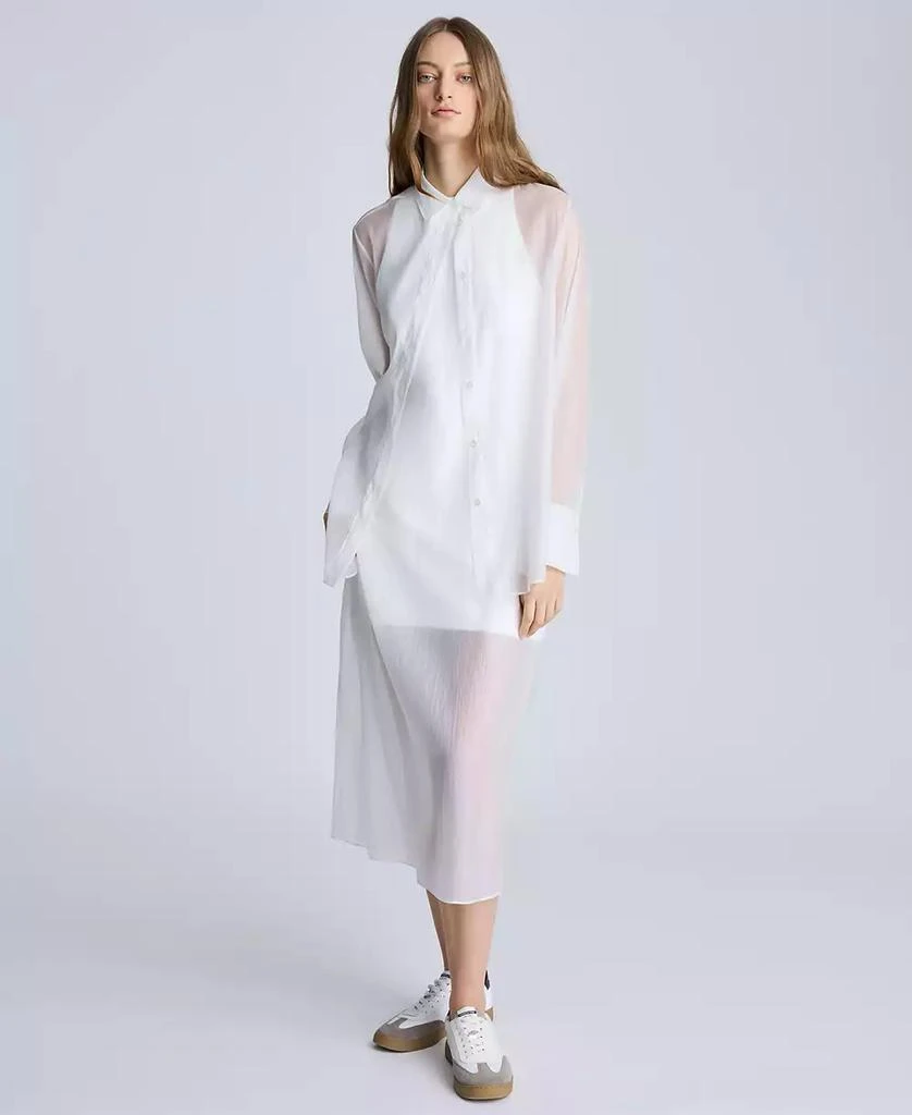 Kenneth Cole Women's Sheer Oversized Tunic Shirt 5