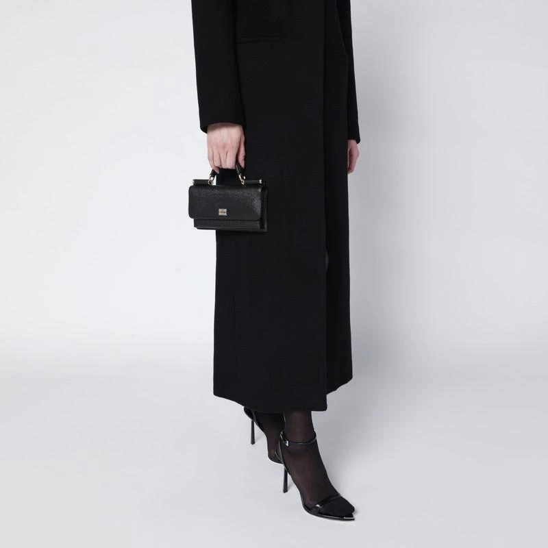 Dolce 
Gabbana Mini Dauphine black leather bag with logo tag 2