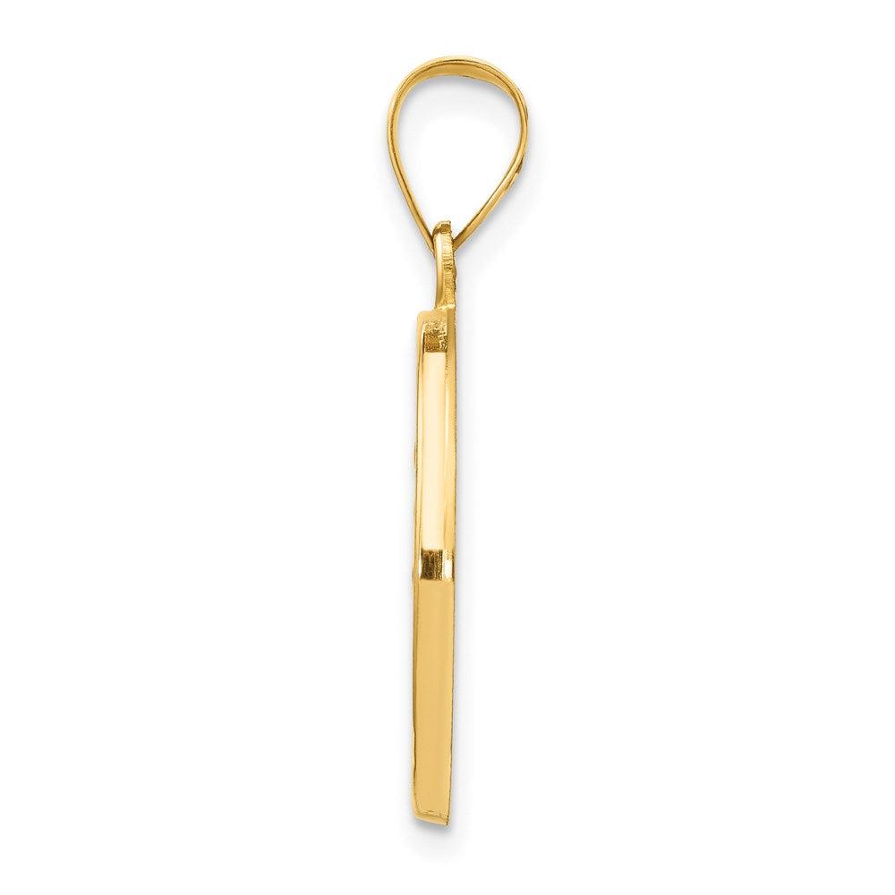 Diamond2Deal 14k Yellow Gold Polished and Satin St Luke Medal Hollow Pendant