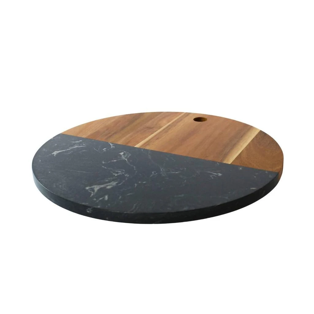 Creative Gifts International Creative Gifts International - Marble and Acacia Wood Round Board 2