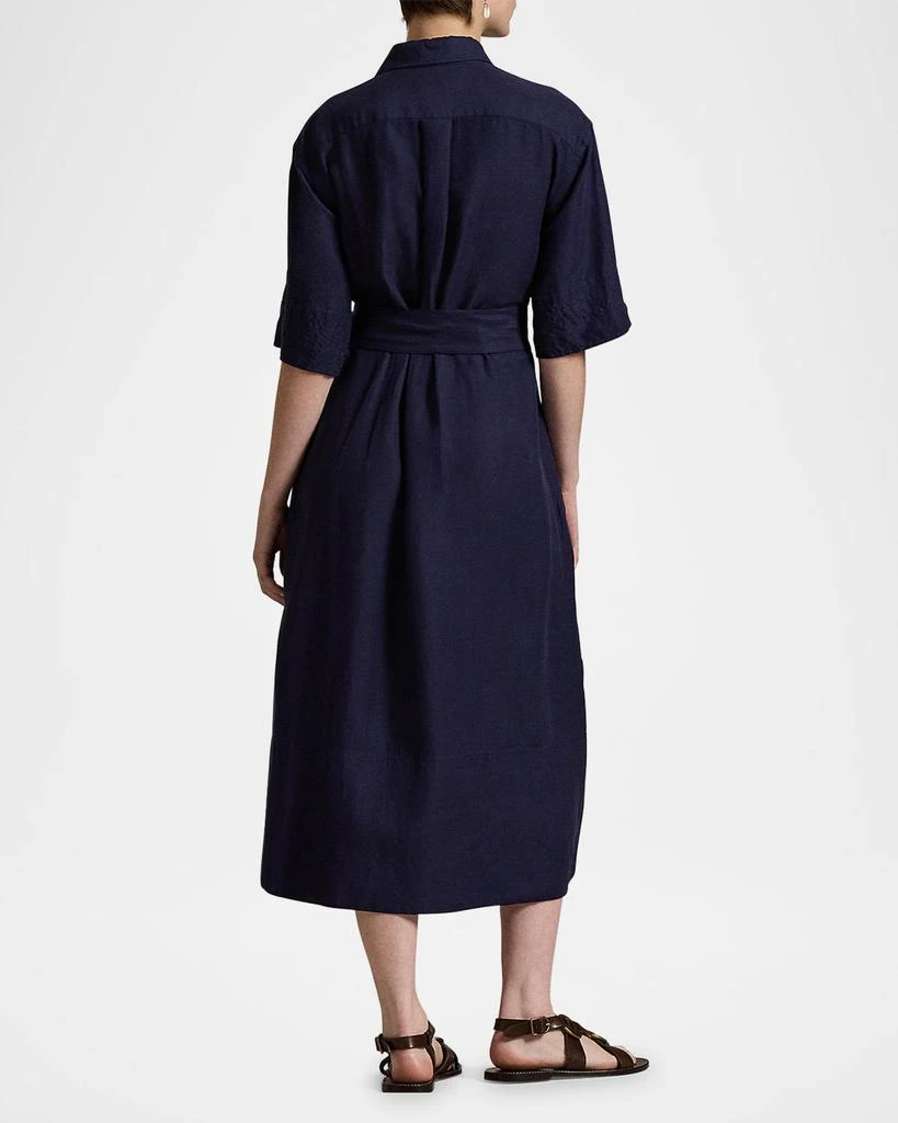 Ralph Lauren Belted Silk-Blend Shirtdress 3