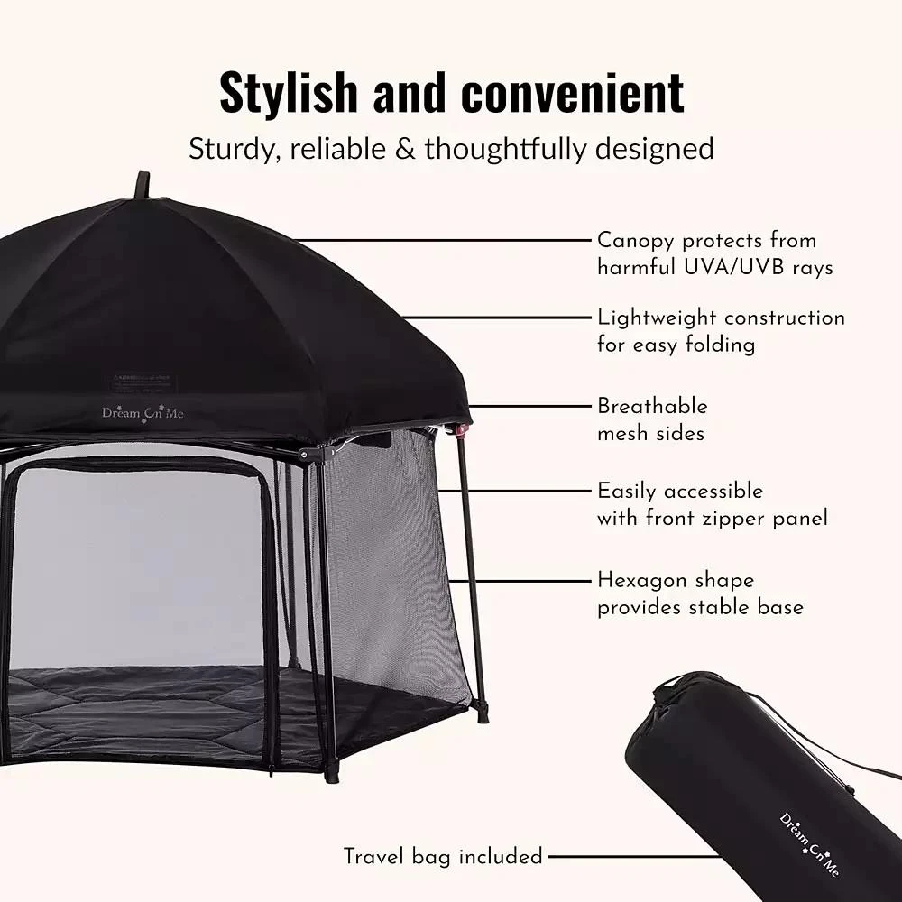 Dream On Me Onyx Playpen Set with Canopy 2
