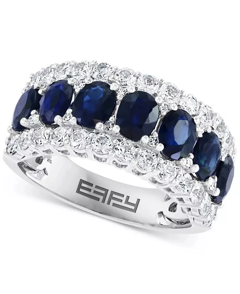 Effy EFFY® Blue & White Sapphire Ring (3-1/2 ct. t.w.) & Diamond (1/20 ct. t.w.) in 14k White Gold. (Also available Emerald and Pink Sapphire) 1