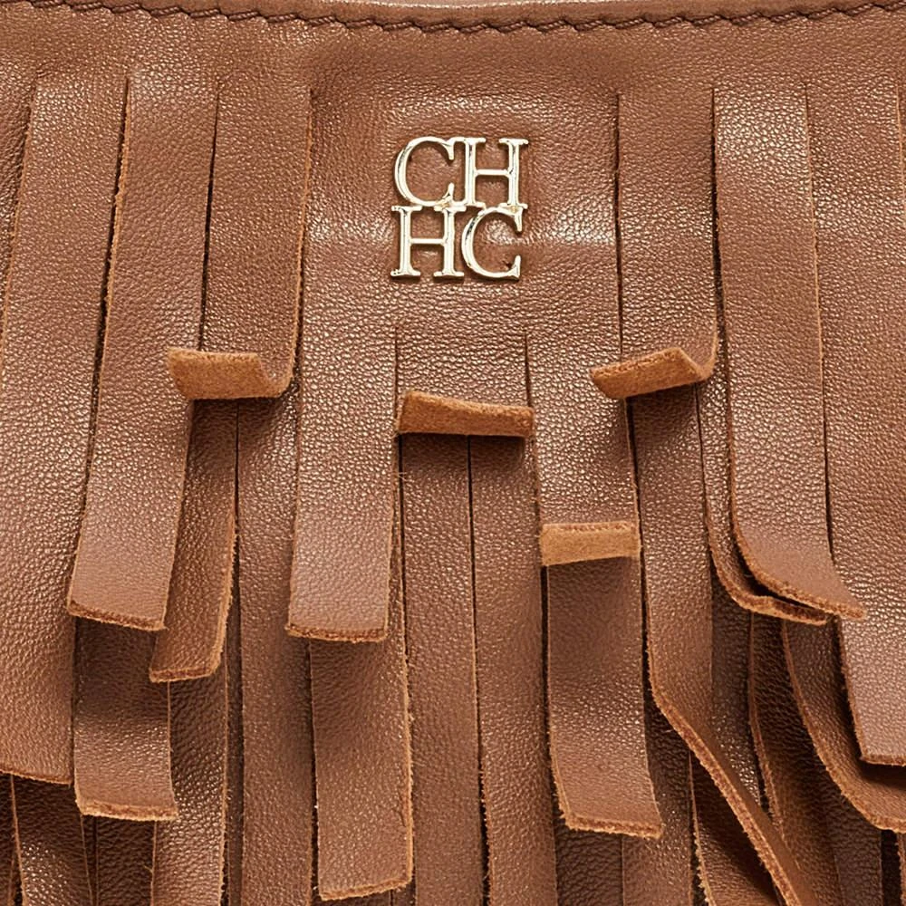 Carolina Herrera Carolina Hererra Brown Leather Fringe Chain Shoulder Bag 5