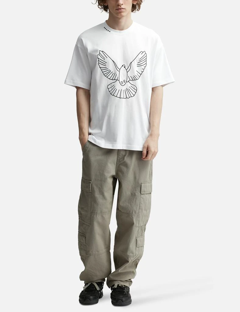 3.Paradis White Birds Outline T-shirt 5