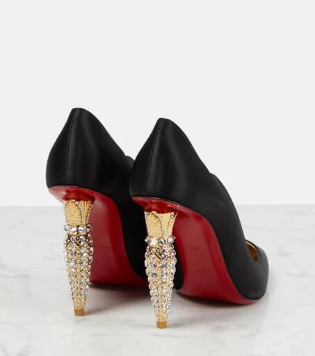 Christian Louboutin Lipstrass crêpe crystal-embellished pumps 3