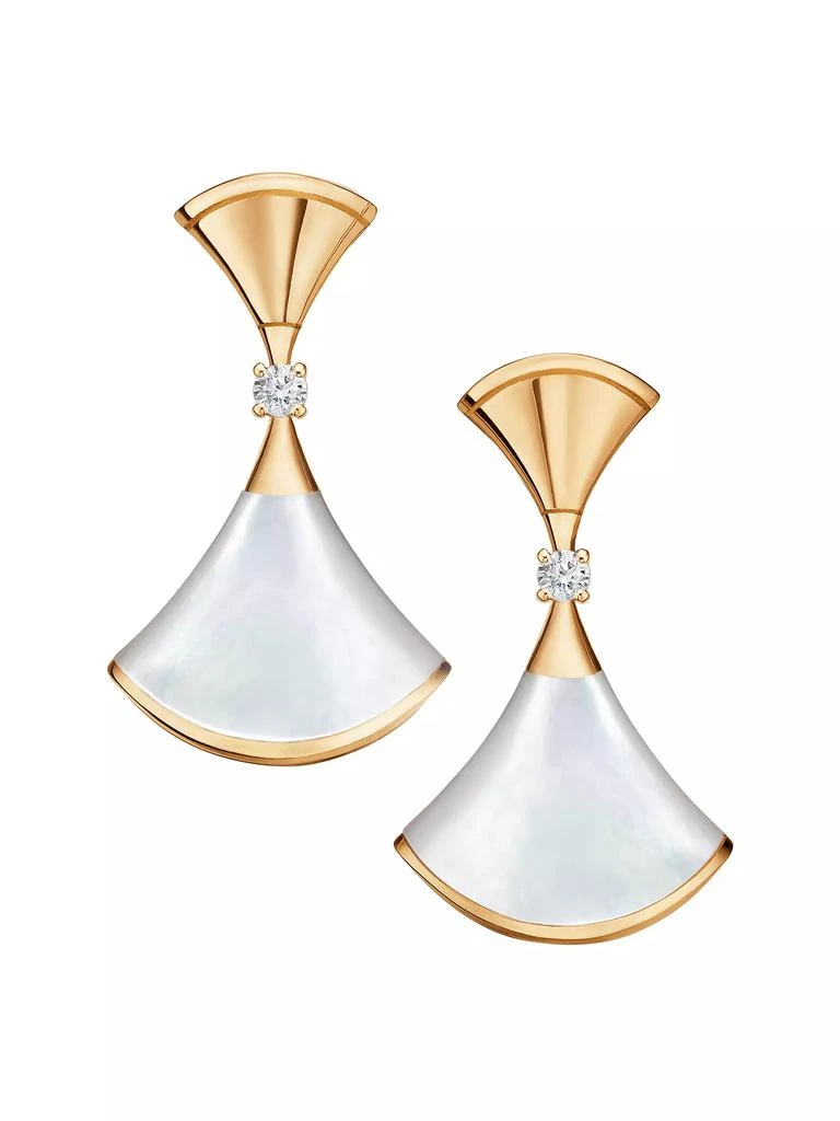 BVLGARI Divas' Dream 18K Yellow Gold, Mother-Of-Pearl, &amp; Diamond Drop Earrings 1