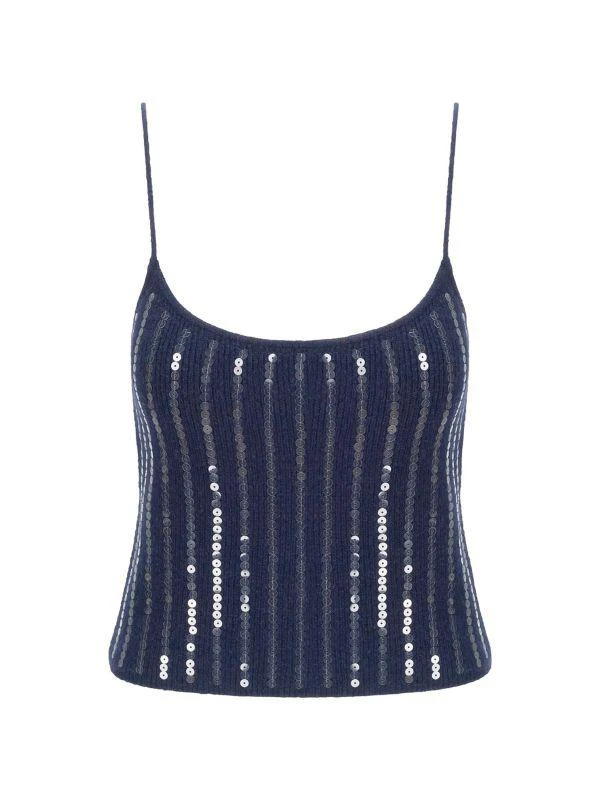 Staud Emerson Sequined Rib-knit Tank 3