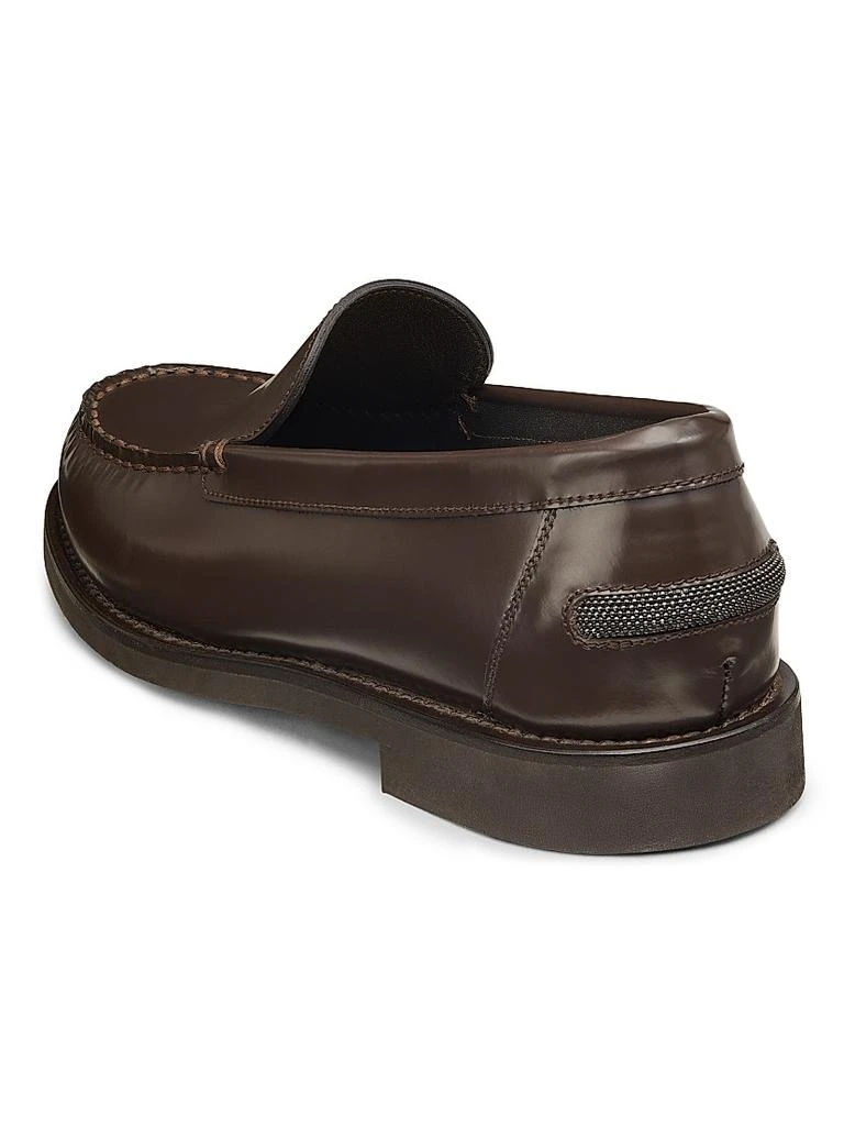 Brunello Cucinelli Monili-Detailed Leather Loafers 3
