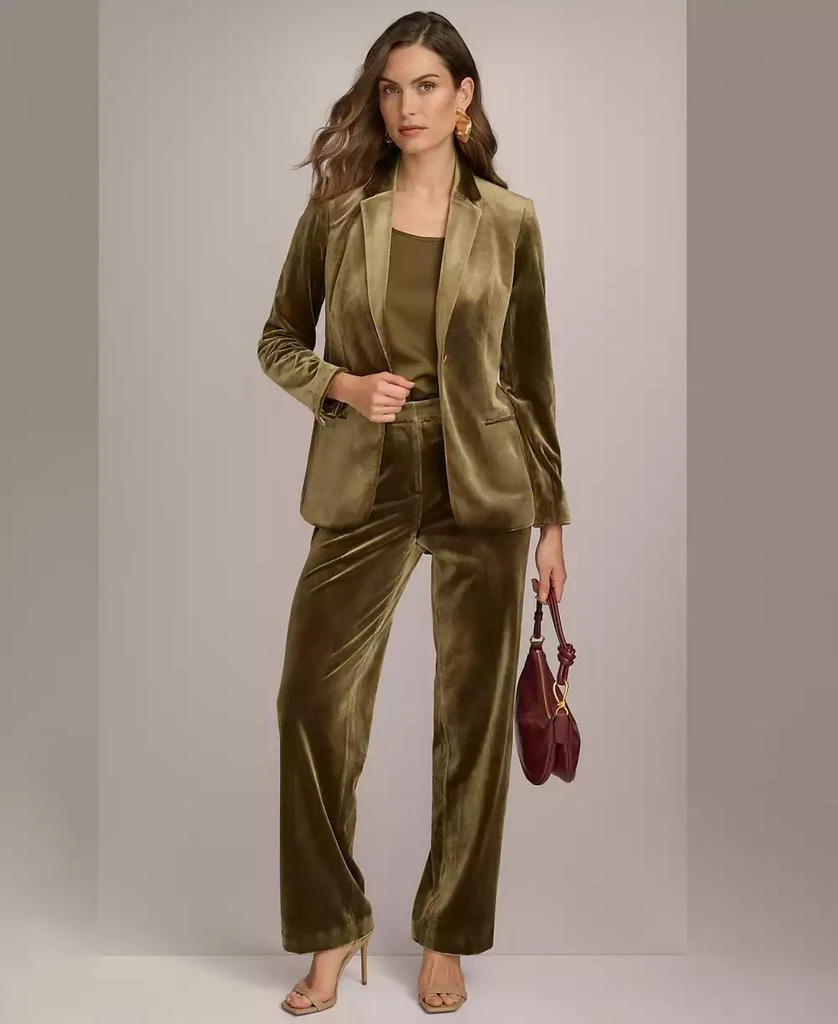 Donna Karan Women's Velvet One-Button Blazer 5