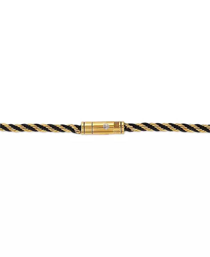 Esquire Men's Jewelry Black Cord Intertwined Rope Link 22" Chain Necklace in Gold-Tone Ion-Plated Stainless Steel, Exclusively at Macy's 4