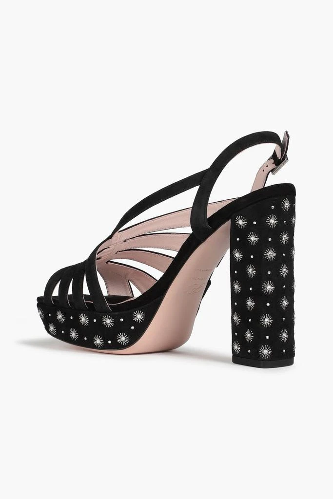 Roger Vivier Embellished suede platform slingback sandals 3