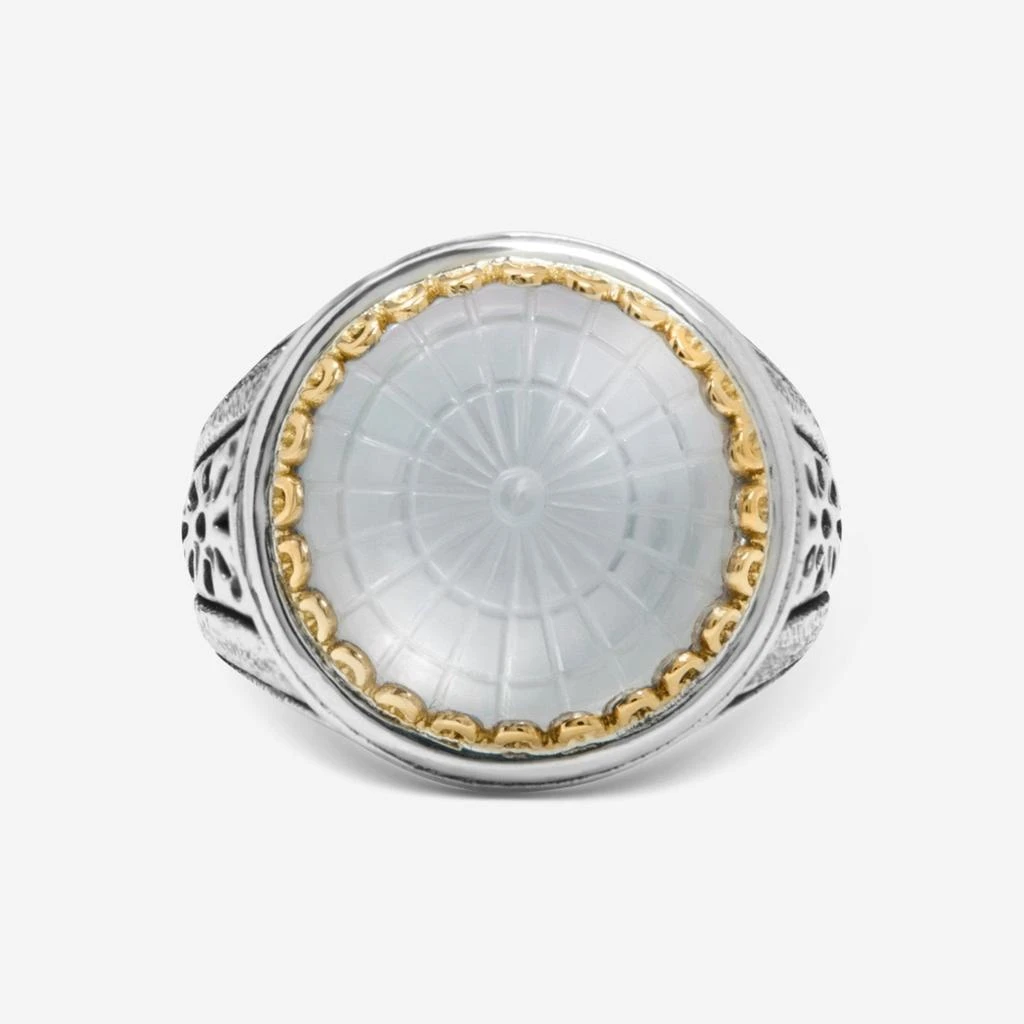 Konstantino Konstantino Dome Sterling Silver & 18k Yellow Gold Mother of Doublet Ring Sz. 6 DKJ972-313-S6 2